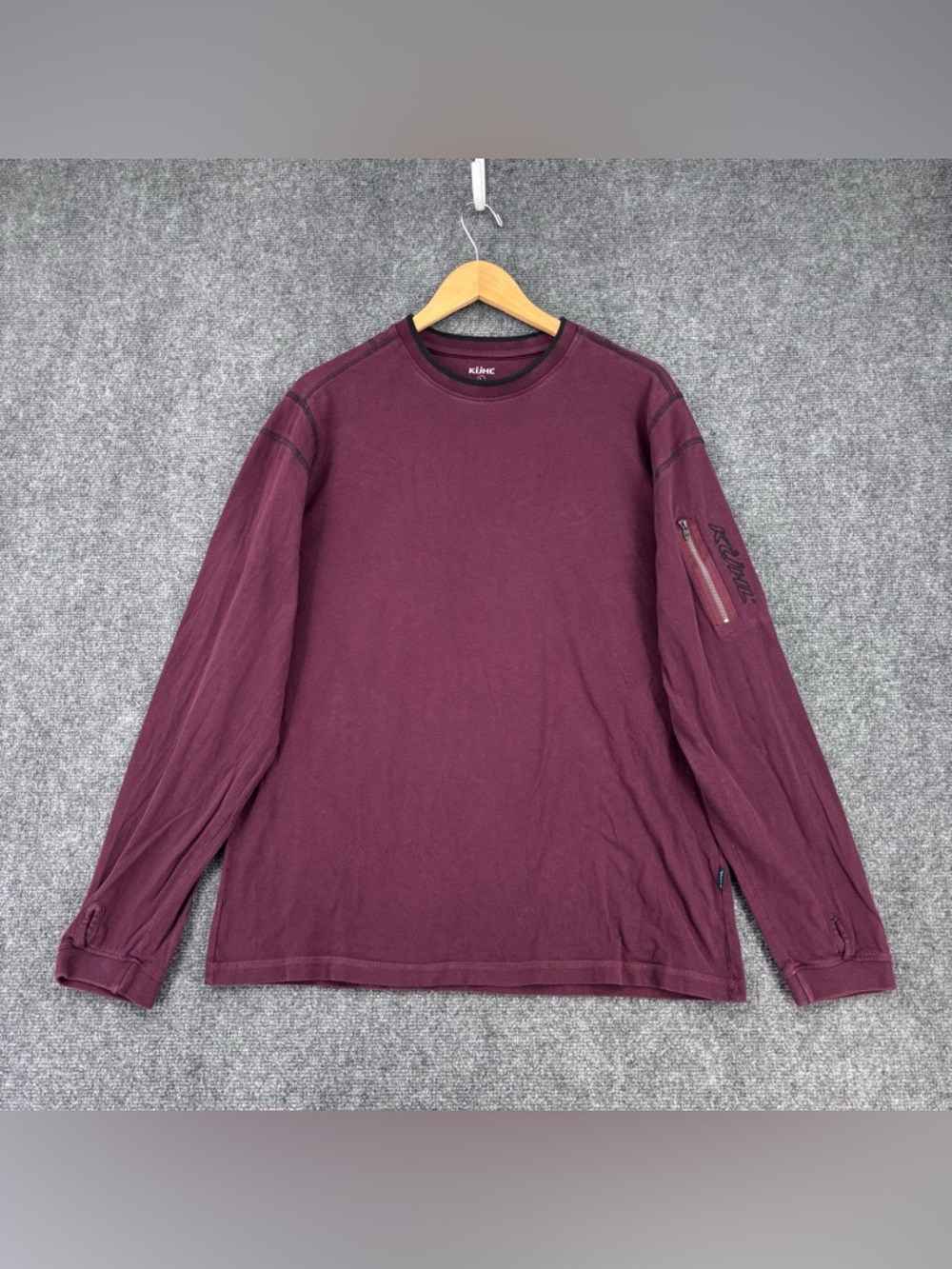 Kuhl Kommando Wildfibre Maroon Crew Neck Long Sleeve Men’s L Gorpcore Outdoor